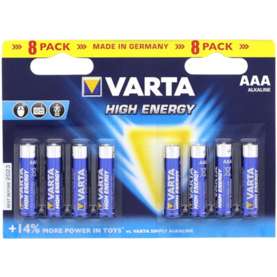 batterij high energy AAA 1,5V (8 stuks)