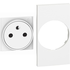 [BTIC_KW55F] Kit de finition LivingNow pour prise de courant plate blanche 2 mod - KW55F