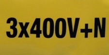 [4K_3X400VN] Autocollant 3 x 400V+N 70x35mm